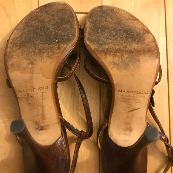 MAX STUDIO HIGH HEELED SANDALS - Bronze and gold - Picture 5 of 8